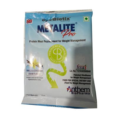 Metalite Pro Meal Replacement Powder - Vanilla & Condensed Cream Flavour 60 gm - Nutritional Bars