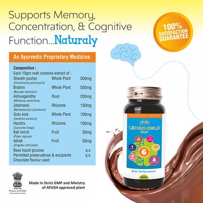 MBDH Wellness Genius Gold Malt 400 gm - Speciality Medicines