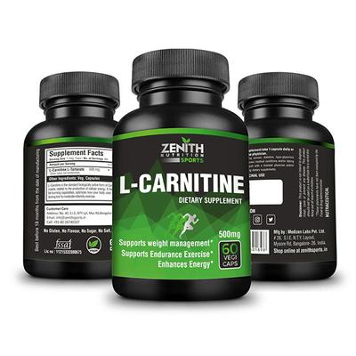 Zenith Nutrition L-Carnitine 500 mg Capsules 60's - Amino Acids