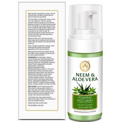 Mom & World Foaming Face Wash - Neem and Aloe Vera 120 ml - Face Wash & Cleansers