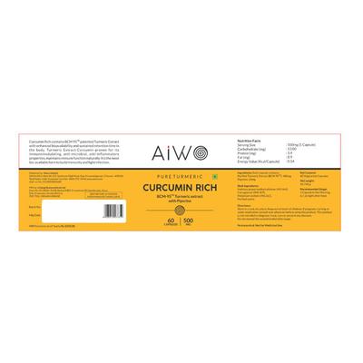 Aiwo Curcumin Rich 500 mg Capsule 60's - Herbal Dietary Supplement