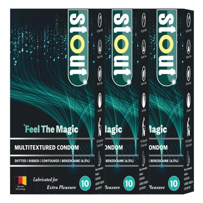 Stout Multitextured Feel The Magic Condoms (Pack of 3 x 10's) 1's - Plain/Flavoured Condoms