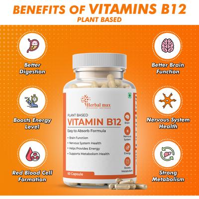 Herbal Max Plant Based Vitamins B12 Capsule 60's - Multi-Vitamins