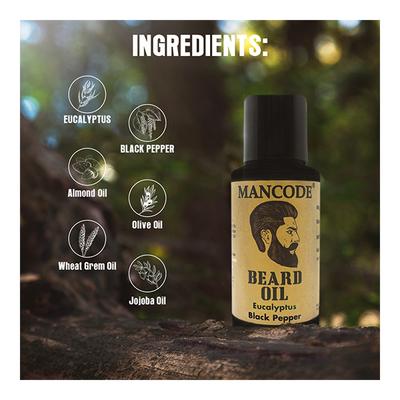Mancode Beard Oil - Eucalyptus & Black Pepper 100 ml - Beard Oil