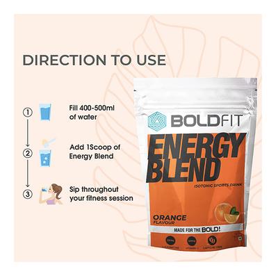 Boldfit Energy Blend Isotonic Sports Drink - Orange Flavour 1 kg - Workout Essentials