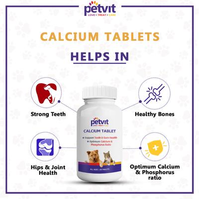 Petvit Calcium Tablets 60's - Petfood