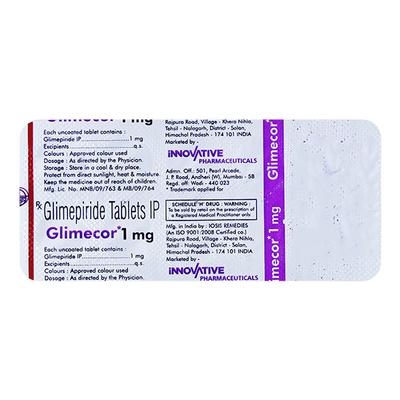 GLIMECOR 1 Tablet 10's - Diabetes-Ant