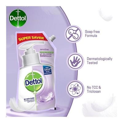 Dettol Germ Protection Liquid Handwash Refill Pouch - Sensitive 750 ml - Hand Wash & Soaps