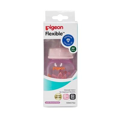 Pigeon Peristaltic Clear Nursing Bottle Rpp - Pink (Foral) 120 ml - Feeding & Nursing
