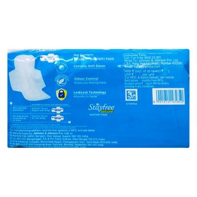 Stayfree Secure Cottony Soft Cover with Wings Sanitary Pads - Regular 18's - Sanitary Napkins