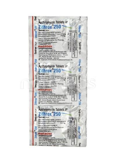 Zithrox 250mg Tablet 6'S - Bacterial Infections-Mac