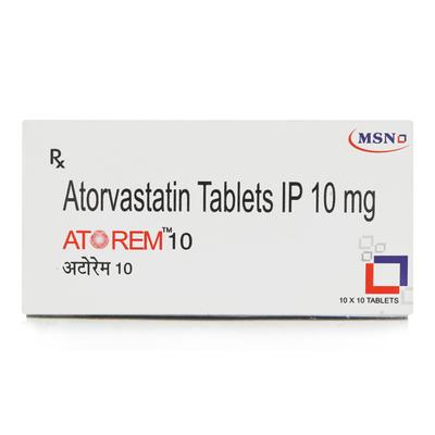 Atorem 10mg Tablet 10'S - High Cholesterol-Dys