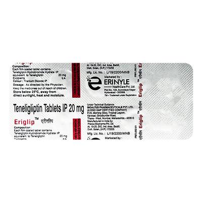 ERIGLIP 20mg Tablet 10's - Diabetes-Ant