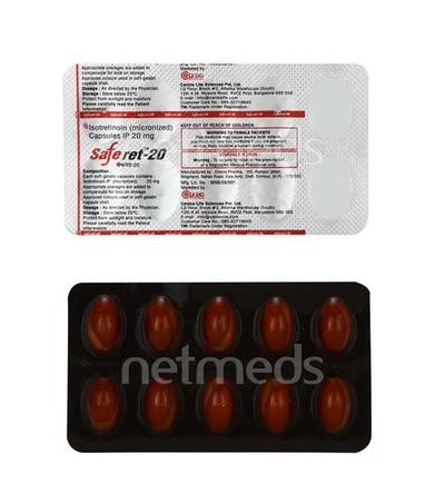 Saferet 20mg Capsule 10'S - Acne-Acn