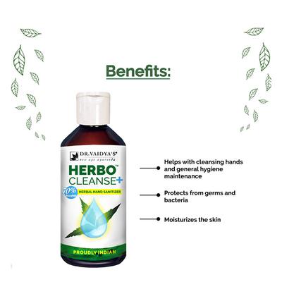 Dr.Vaidya's Herbo Cleanse Plus Herbal Hand Sanitizer Liquid (Pack of 2 x 200 ml) - Hand Sanitizer
