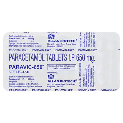 PARAVIC 650 Tablet 10's - Fever-Ana
