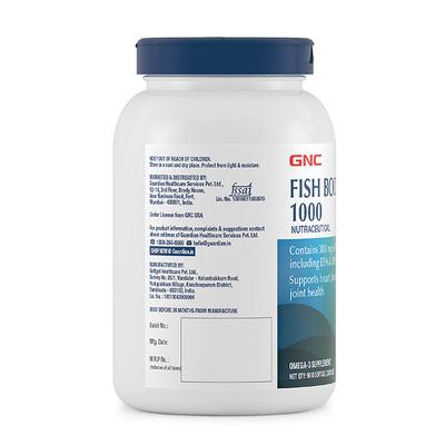GNC Fish Body Oil 1000 mg Softgel Capsule 90's - Omega Fish Oil Fatty Acids
