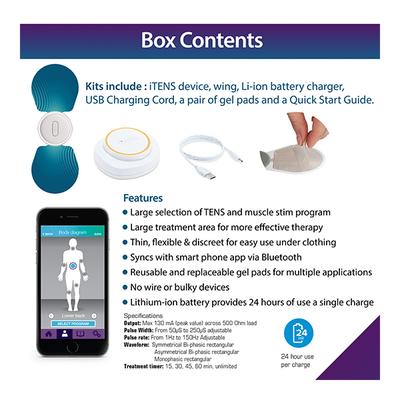 iTENS Wings Pain Relief Kit (Blue) - Large - Health Monitoring Devices