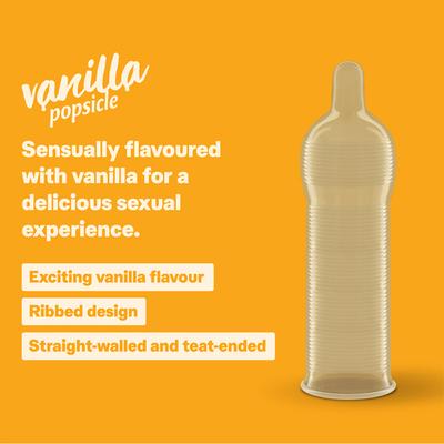 Durex Sensually Flavoured Condoms - Vanilla Popsicle 10's - Plain/Flavoured Condoms