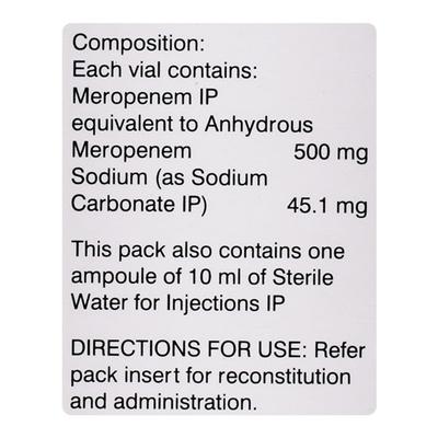Merobax 500mg Injection 1's - Bacterial Infections-OBL