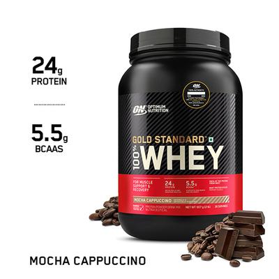 Optimum Nutrition (ON) 100% Whey Gold Standard Powder - Mocha Cappuccino 2 lb - Whey Proteins