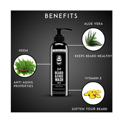 The Real Man 2-in-1 Beard & Face Wash 200 ml - Beard Wash