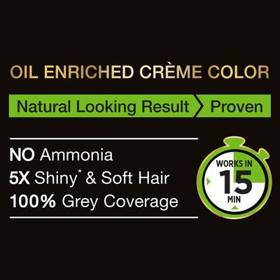 Garnier Black Naturals Oil-Enriched Cream Colour - Deep Black (20 ml + 20 gm) - Crème