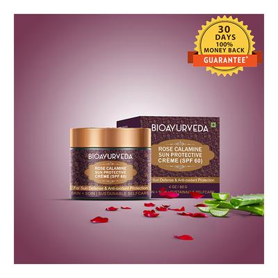 Bioayurveda Rose Calamine Sun Protective (SPF 60) Face Creme 60 gm - Face Sunscreen