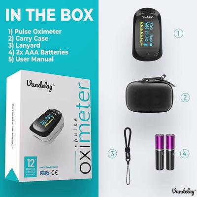 Vandelay Fingertip Digital Pulse Oximeter - Grey - Health Monitors And Equipment