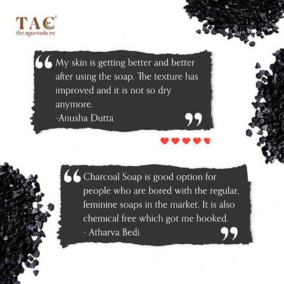 TAC The Ayurveda Co. Activated Charcoal Sugar Soap (Pack of 3 x 300 gm) - Personal Care (Ayush)