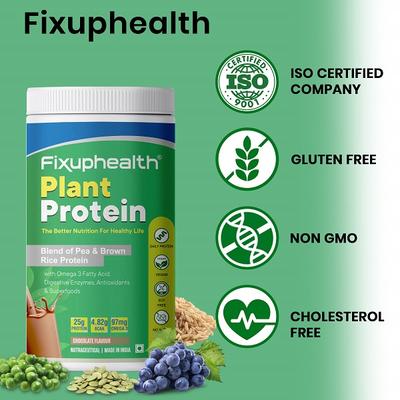 FixUpHealth Plant Protein - Chocolate Flavour 500 gm - Protein Drink