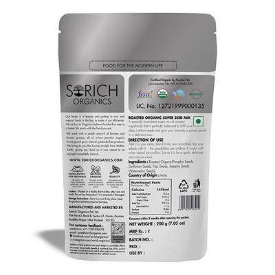 Sorich Organics Roasted Super Seeds Mix 200 gm - Nutritional Bars
