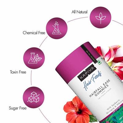 Kapiva Hair Foods Hair Fall Ease Gummies for Women 60's - Hair & Skin