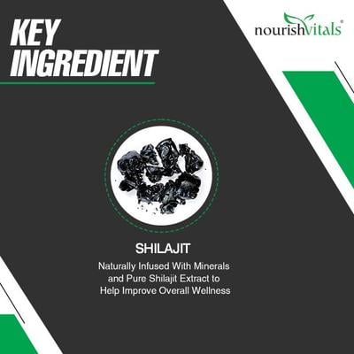 NourishVitals Premium Shilajit 500 mg Veg Capsule 60's - Sexual Care