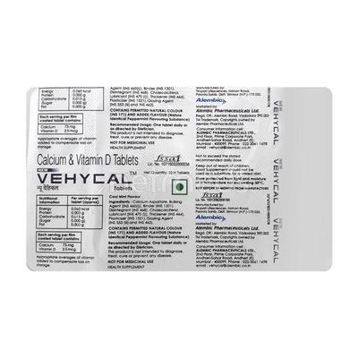 Vehycal (Veg) Tablet 10'S - Supplements-Vit