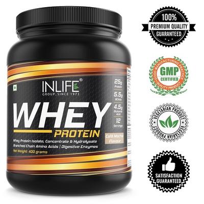 Inlife Whey Protein Powder - Cafe Mocha 400 gm - Whey Proteins
