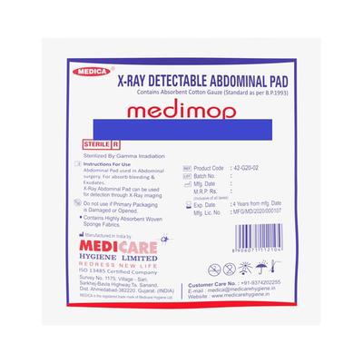 Medica Medimop X - Ray Detectable Abdominal Pad 25 cm x 25 cm x 6 PLY 5's - Bandages