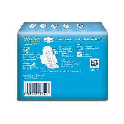 Stayfree Secure Ultra Thin (XL) Sanitary Pad 10's - Sanitary Napkins
