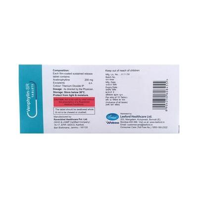Venphylin SR 200mg Tablet 10'S - Asthma/COPD-Ast