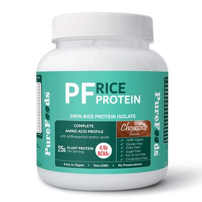 PureFoods PF Rice Protein Powder - Chocolate Flavour 800 gm - Protein Drink