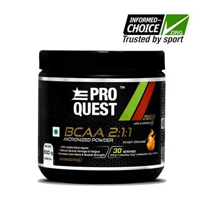 Proquest BCAA Micronized Powder - Tangy Orange Flavour 300 gm - Bcaa Supplements