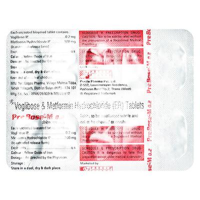 Prebose M SR 0.2/500mg Tablet 10'S - Diabetes-Ant