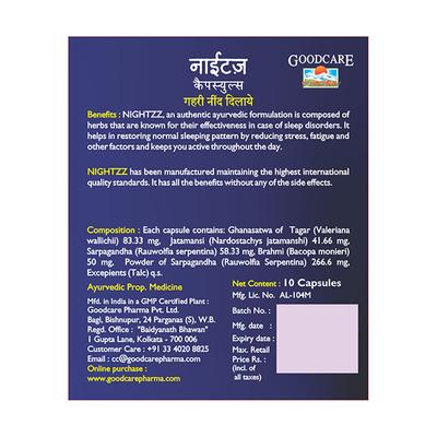 Goodcare NightZZ Capsule 10's - Speciality Medicines