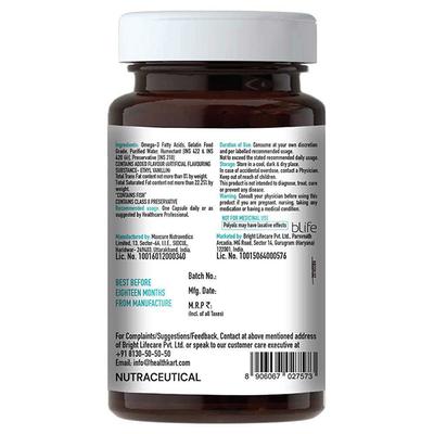 Healthkart HK Vitals Fish Oil 1000 mg Capsules 90's - Omega Fish Oil Fatty Acids