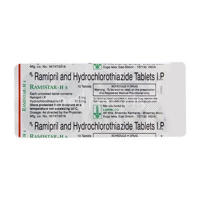 Ramistar H 5mg Tablet 10'S - Hypertension-ACE