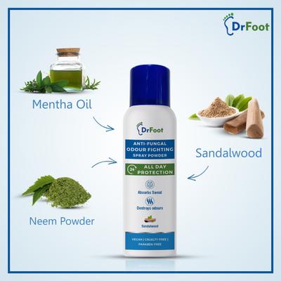 Dr Foot Anti-Fungal Odour Fighting Spray Powder 130 ml - Foot Creams & Lotions