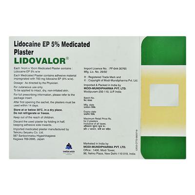 LIDOVALOR MEDICATED Plaster 2's - Anaesthesia - Local-Ana