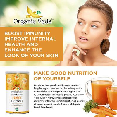 Organic Veda Carrot Juice Powder 227 gm - Pure Herbs