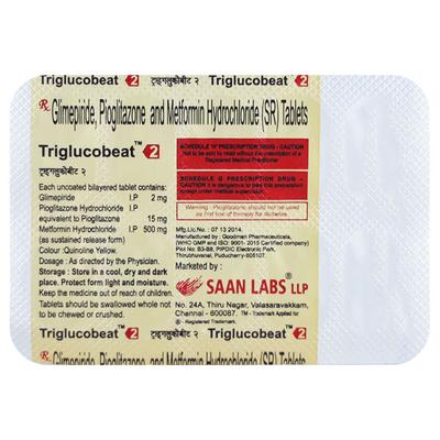 TRIGLUCOBEAT 2mg Tablet 10's - Diabetes-Ant