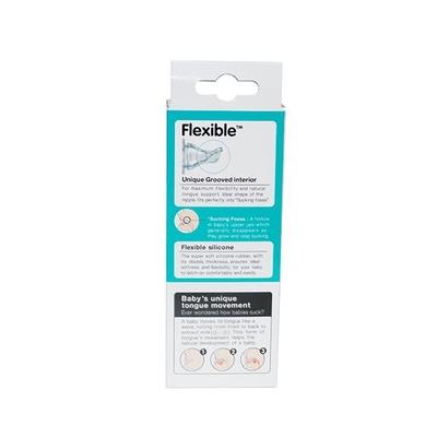 Pigeon Flexible PP Feeding Bottle with Square Base 2 Nipple (S) - Blue 120 ml - Feeding & Nursing